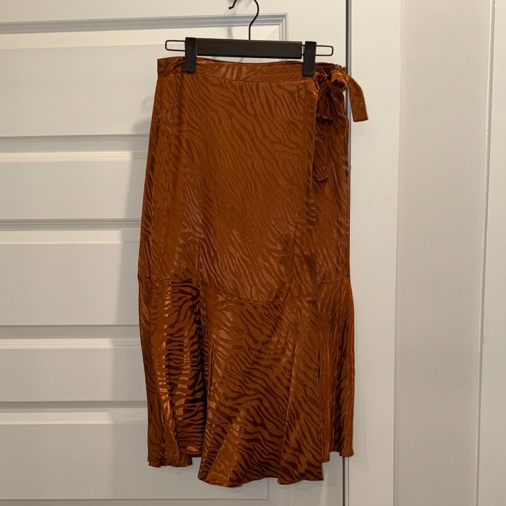 Women’s Maeve Copper/Metalic Zebra Print Skirt